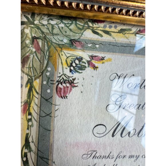 Worlds Greatest Mother Poem Gold Ornate Frame With Floral Border - Picture 4 of 7